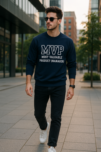 Most valuable product manager varsity sweatshirt in varsity blues